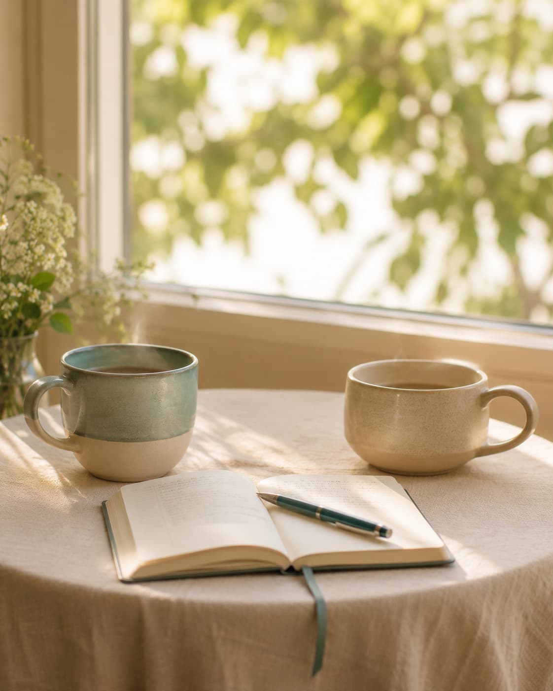 A warm, inviting therapy space suggesting connection and conversation